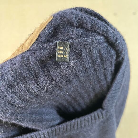 Massimo Dutti womens Large cashmere wool sweater Navy Blue - Picture 6 of 7